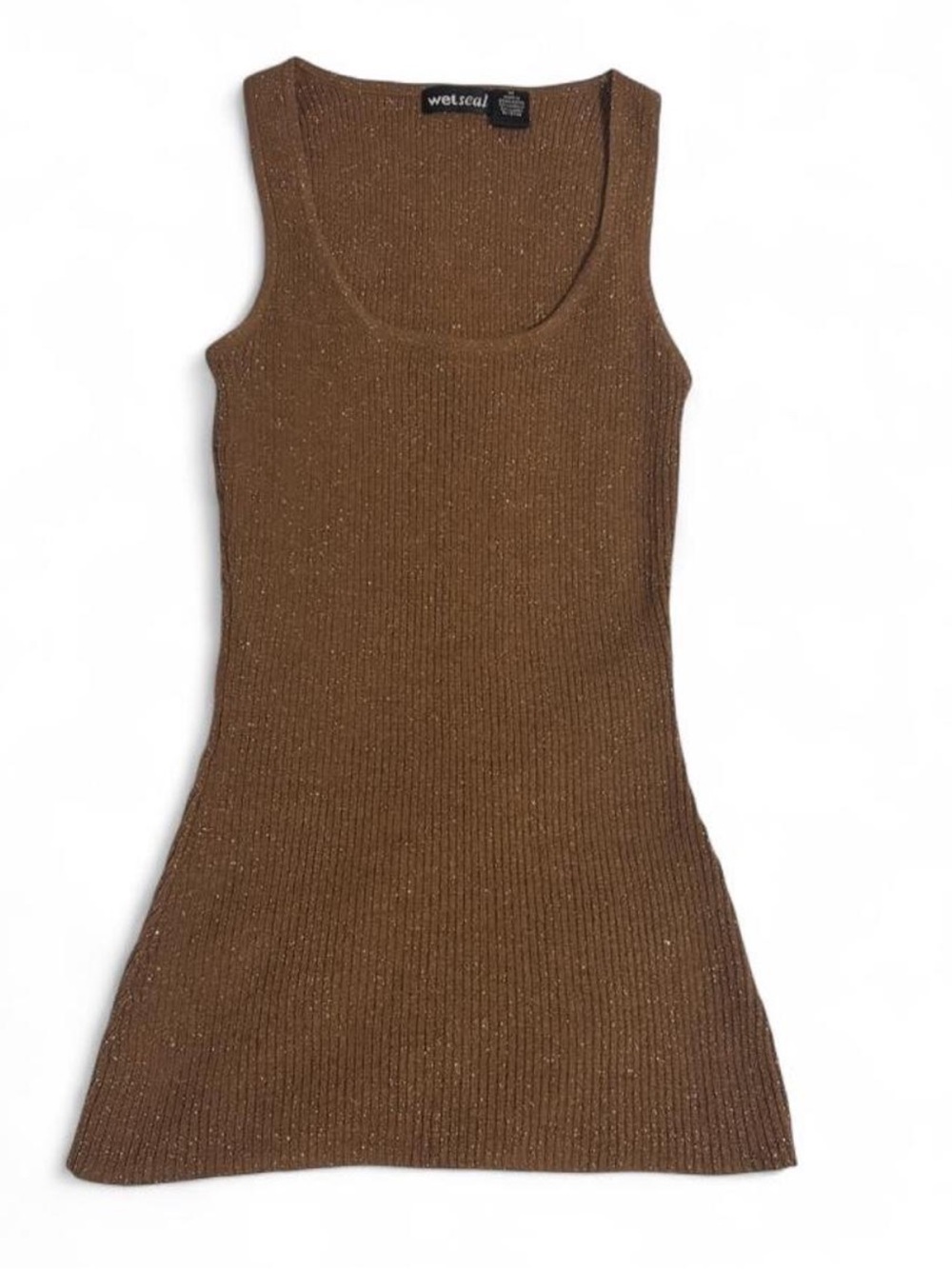Wet Seal Brown Shimmer Ribbed Tank